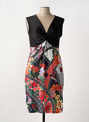 Rochie midi imprimeu floral fără mâneci negru SMASH WEAR femme