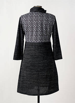 Rochie midi imprimeu fantezie mâneci lungi negru SMASH WEAR femeie