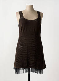 Rochie scurtă fără mâneci fără mâneci maro DDP femme