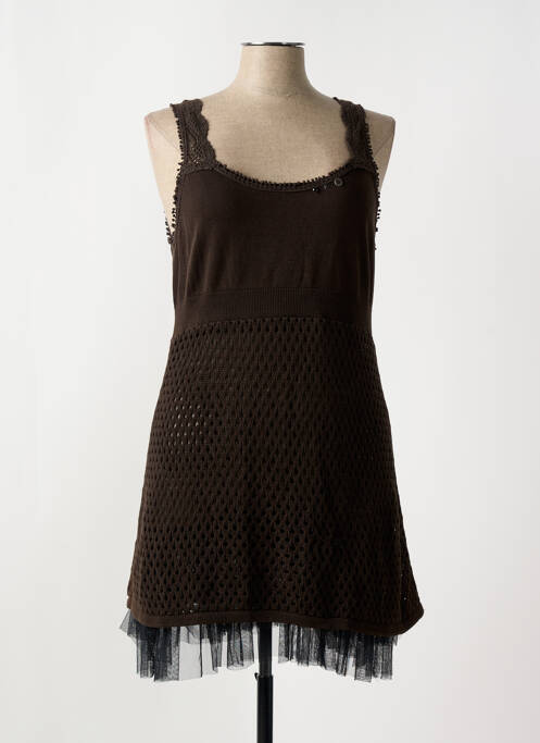 Rochie scurtă maro DDP femeie