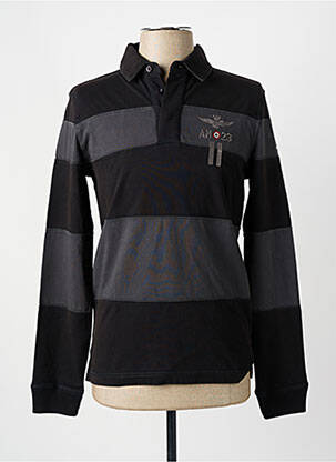 Polo mâneci lungi mâneci lungi negru AERONAUTICA bărbat