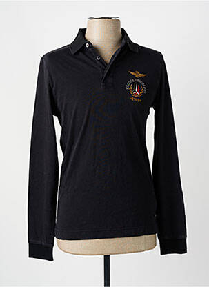 Polo mâneci lungi mâneci lungi negru AERONAUTICA bărbat