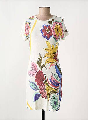 Rochie scurtă mâneci scurte mâneci scurte bej DESIGUAL femeie