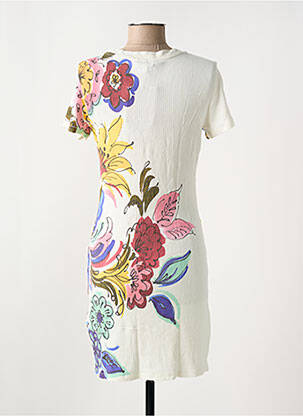 Rochie scurtă mâneci scurte mâneci scurte bej DESIGUAL femeie