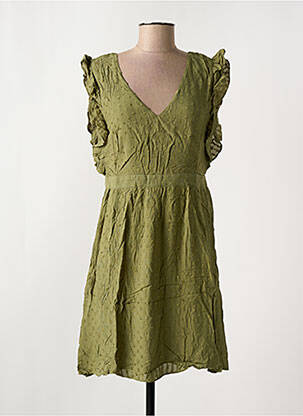 Rochie scurtă mâneci scurte mâneci scurte verde LES P'TITES BOMBES femeie