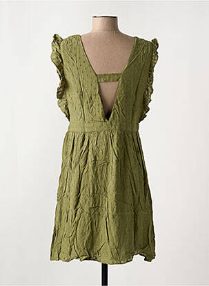 Rochie scurtă mâneci scurte mâneci scurte verde LES P'TITES BOMBES femeie