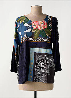 Tricou mâneci 3/4 mâneci 3/4 albastru DESIGUAL femeie