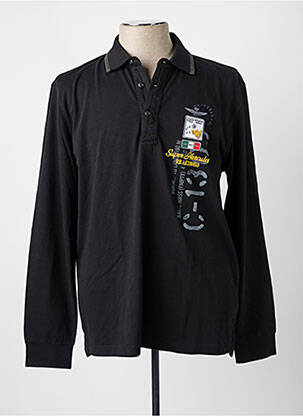 Polo mâneci lungi mâneci lungi negru AERONAUTICA bărbat