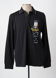 Polo mâneci lungi mâneci lungi negru AERONAUTICA homme