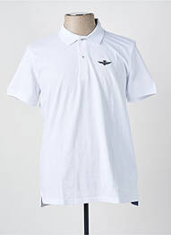 Polo elasticitate mâneci scurte alb AERONAUTICA homme