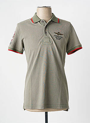 Polo elasticitate mâneci scurte verde AERONAUTICA bărbat