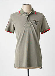 Polo elasticitate mâneci scurte verde AERONAUTICA homme