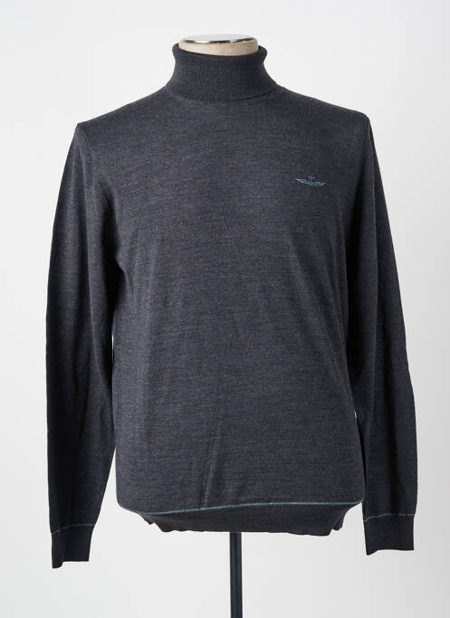 Pulover cu guler înalt gri AERONAUTICA bărbat
