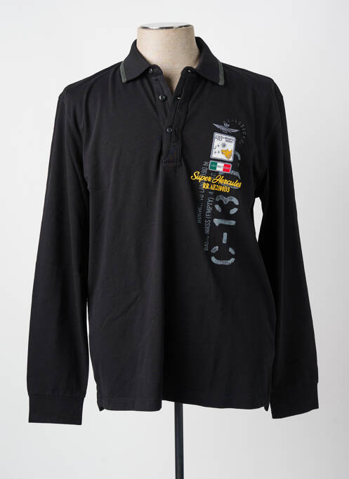 Polo negru AERONAUTICA bărbat