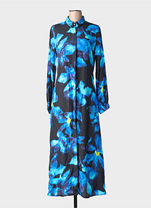 Rochie lungă mâneci lungi mâneci lungi albastru DIXIE femeie