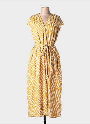 Rochie lungă mâneci scurte mâneci scurte galben MKT STUDIO femeie
