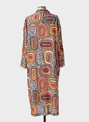 Rochie midi croială fluidă mâneci lungi portocalie NOTSHY femeie