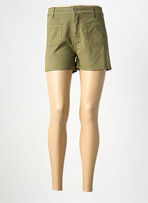 Șort țesătură denim talie înaltă verde PLEASE femeie