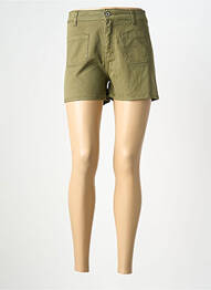Șort țesătură denim talie înaltă verde PLEASE femme
