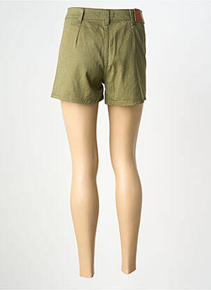 Șort țesătură denim talie înaltă verde PLEASE femeie
