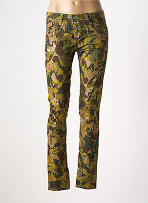 Pantalon slim țesătură poplin mărime normală verde PLEASE femeie