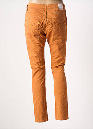 Pantalon slim țesătură poplin mărime normală portocaliu PLEASE femeie