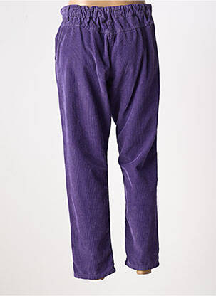 Pantalon drept închidere cu fermoar sub clapetă cu nasturi mărime normală violet DIXIE femeie