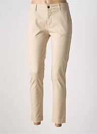 Pantalon chino țesătură poplin mărime normală bej LAUREN VIDAL femme