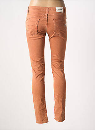 Pantalon slim țesătură poplin mărime normală portocalie PLEASE femeie