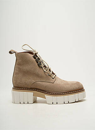 Botine/ghete nubuc toc de 4 la 6 cm bej SEMERDJIAN femeie