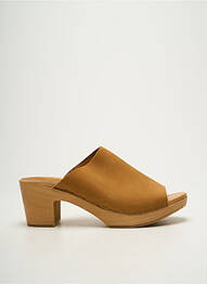 Mulete/saboți vârf deschis toc de 4 la 6 cm maro HOOF femme