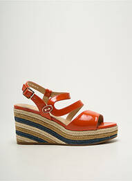 Sandale/pantofi decupați material neted toc de 7 la 9 cm portocaliu NATHAN-BAUME femeie