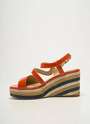 Sandale/pantofi decupați material neted toc de 7 la 9 cm portocaliu NATHAN-BAUME femme