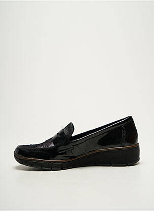 Mocasini material neted toc de 4 la 6 cm negru RIEKER femeie
