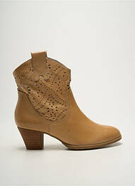 Botine/ghete material neted toc de 4 la 6 cm bej MADISON femeie