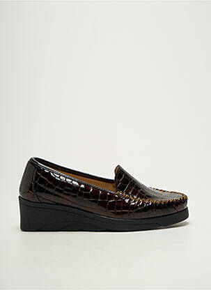 Mocasini material neted toc de 4 la 6 cm maro HIRICA femeie