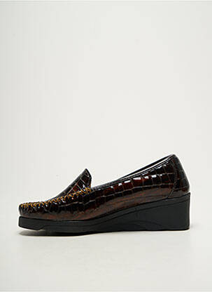 Mocasini material neted toc de 4 la 6 cm maro HIRICA femeie