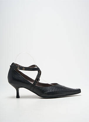 Pantofi cu toc țesătură satinată toc de 4 la 6 cm negru MADISON femeie