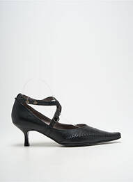 Pantofi cu toc țesătură satinată toc de 4 la 6 cm negru MADISON femme