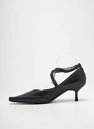 Pantofi cu toc țesătură satinată toc de 4 la 6 cm negru MADISON femeie
