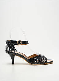 Sandale/pantofi decupați material neted toc de 4 la 6 cm negru MICHEL VIVIEN femme