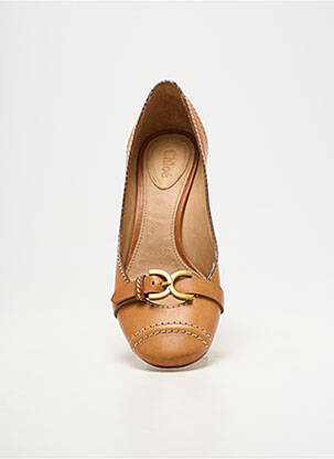 Pantofi cu toc material neted toc de 4 la 6 cm maro CHLOE femeie