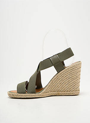 Sandale/pantofi decupați toc platformă toc de 7 la 9 cm verde CASTELLER femeie
