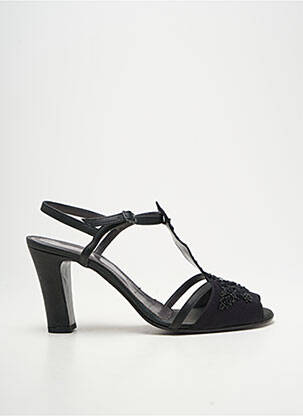 Sandale/pantofi decupați țesătură satinată toc de 7 la 9 cm negru ROSE'S ROSES femeie
