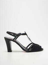 Sandale/pantofi decupați țesătură satinată toc de 7 la 9 cm negru ROSE'S ROSES femme