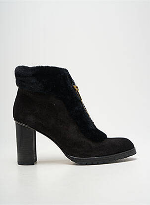 Botine/ghete nubuc toc de 7 la 9 cm negru SARAH FLINT femeie