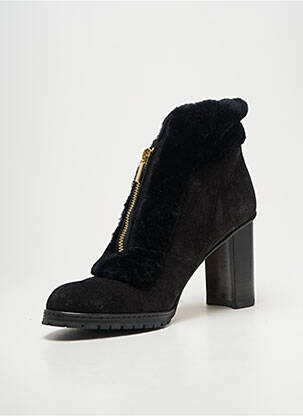 Botine/ghete nubuc toc de 7 la 9 cm negru SARAH FLINT femeie