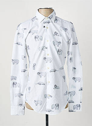 Cămașă cu mâneci lungi alb HUGO BOSS bărbat