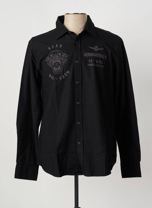 Cămașă cu mâneci lungi negru AERONAUTICA bărbat