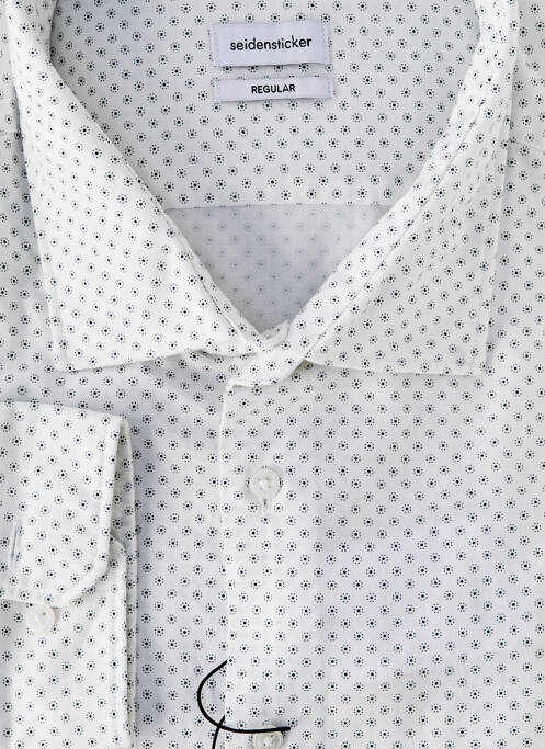 Cămașă cu mâneci lungi alb SEIDEN STICKER bărbat